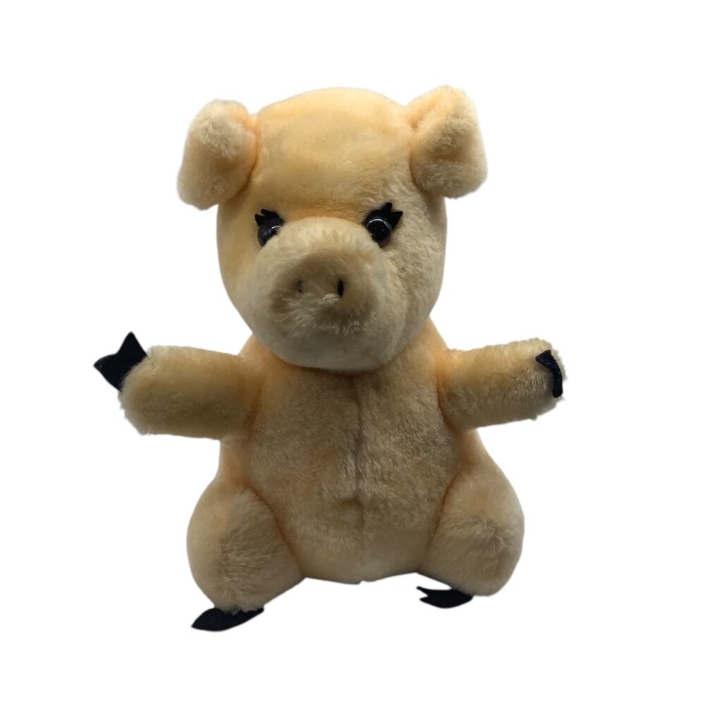 Vtg 1980 R. Dakin & Co Pig Piggy Plush Stuffed‎ Animal Toy 9" Barnyard